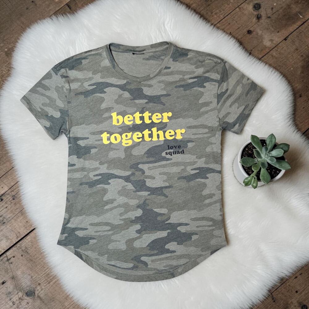 NEW Evereve x Love Squad Better Together Camouflage T-Shirt XS